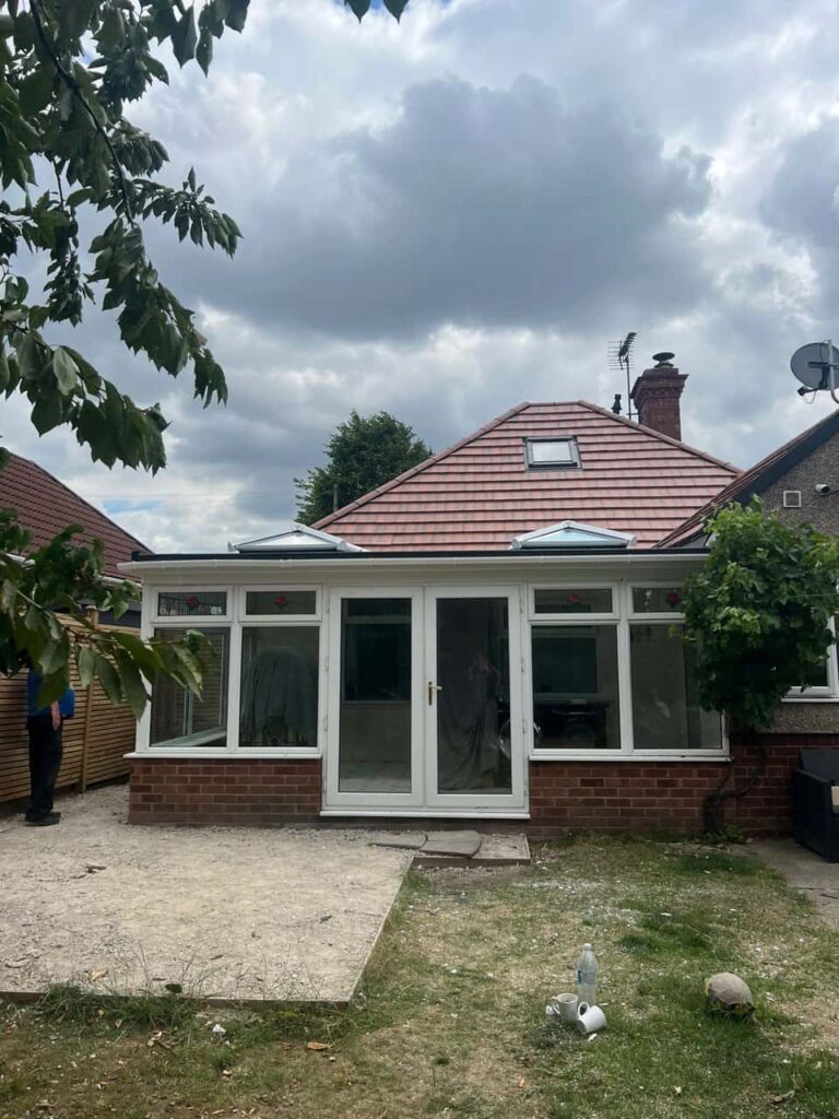 This is a photo of a hipped roof on a bungalow that has just had roof repairs carried out. Works carried out by Erith Roofing Repairs